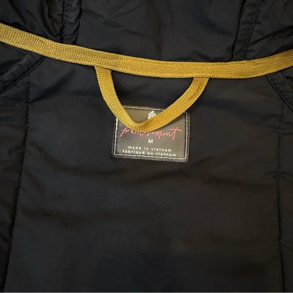 Free People Movement Parker Packable Puffer Coat Dark Navy & Brown Medium Hooded - Picture 7 of 13